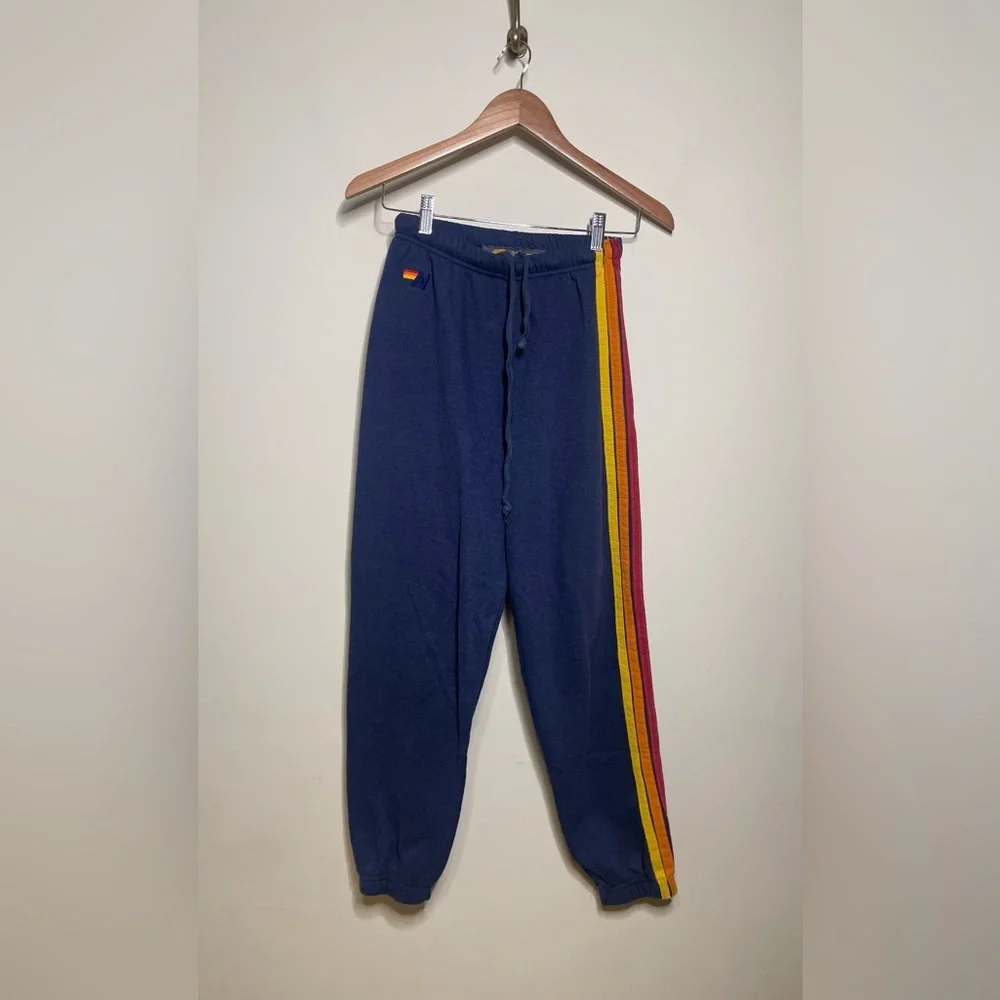 Aviator Nation Stripe Sweatpants in Navy - Picture 6 of 9
